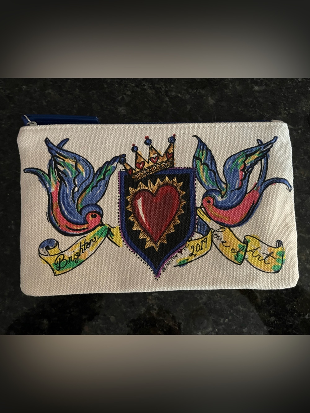 Brighton 2019 canvas Love of Art cosmetic bag or pouch.